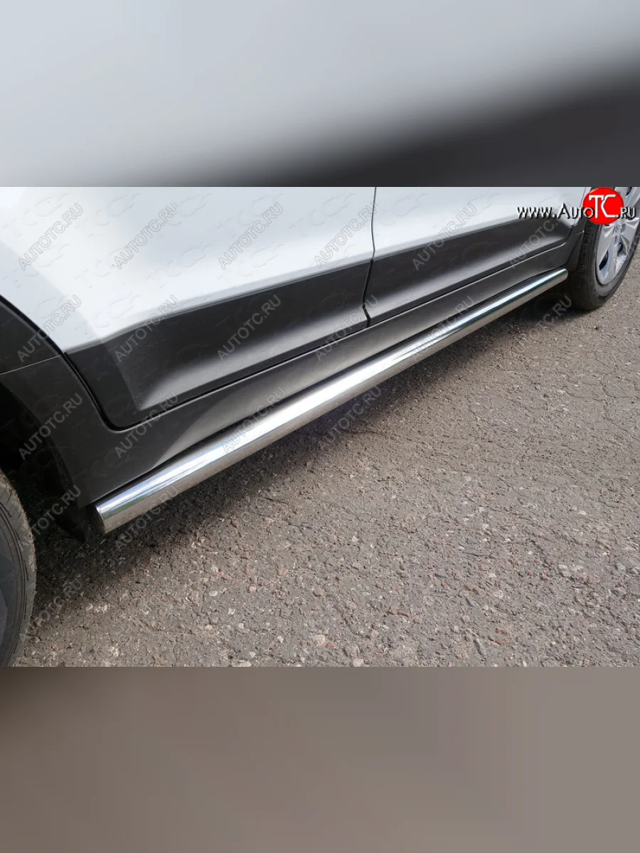 Защита порогов труба d60,3 мм ТСС Тюнинг Hyundai Creta GS дорестайлинг (2015-2019) (серые)  в Воронеже Воронежской области