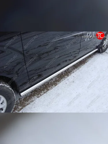 Защита порогов труба d60,3 мм ТСС Тюнинг (серые) Hyundai Starex/Grand Starex/H1 TQ рестайлинг (2014-2018)