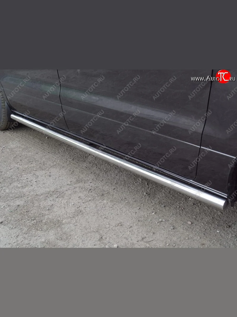 Защита порогов труба d60,3 мм ТСС Тюнинг Hyundai Starex/Grand Starex/H1 TQ 2-ой рестайлинг (2017-2022) (серые)  в Керчи Республика Крым