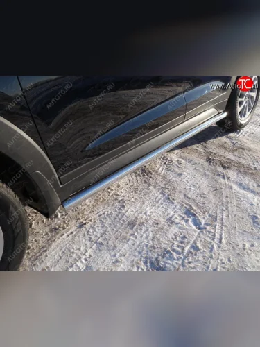 Защита порогов труба d60,3 мм ТСС Тюнинг (серые) Hyundai Tucson TL рестайлинг (2018-2021)
