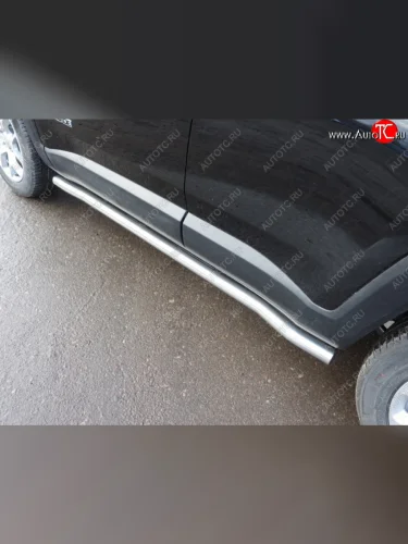 Защита порогов труба d60,3 мм ТСС Тюнинг (серые) Jeep Renegade 1 BU дорестайлинг (2014-2020)