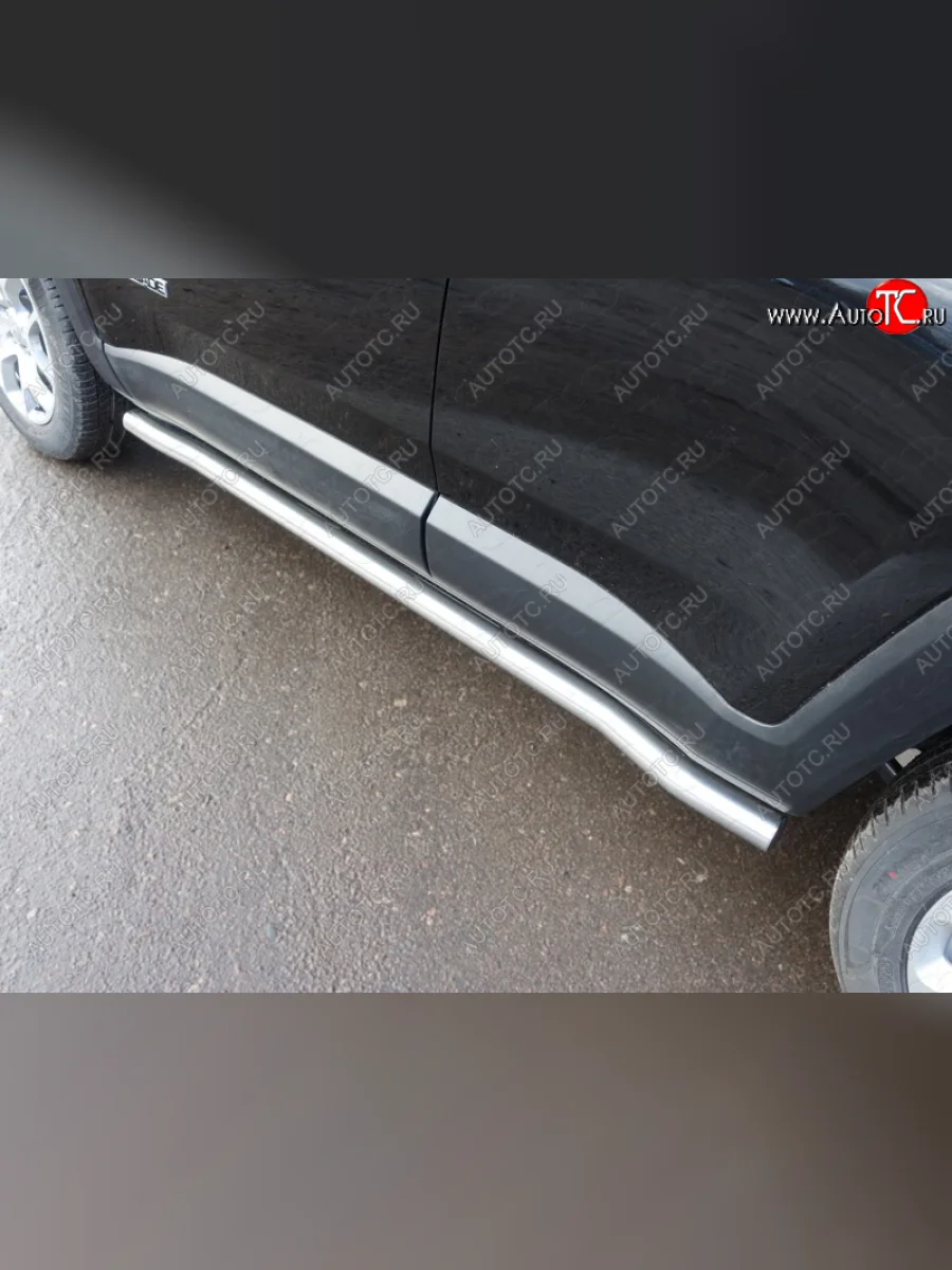 Защита порогов труба d60,3 мм ТСС Тюнинг Jeep Renegade 1 BU дорестайлинг (2014-2020) (серые)  в Керчи Республика Крым