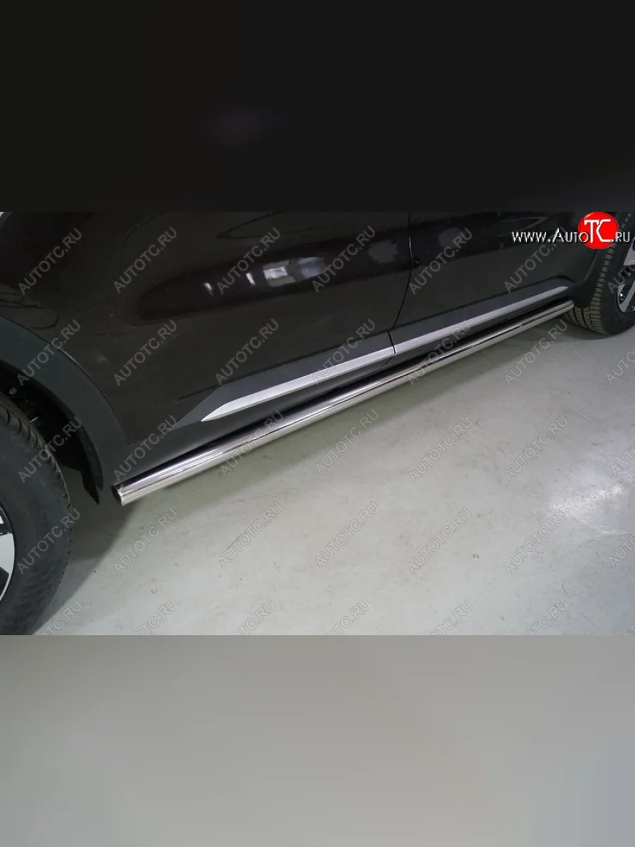 Защита порогов труба d60,3 мм ТСС Тюнинг KIA Sorento MQ4 (2020-2022) (серые)  в Керчи Республика Крым