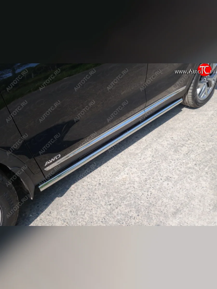 Защита порогов труба d60,3 мм ТСС Тюнинг KIA Sorento UM/Prime рестайлинг (2018-2020) (серые)  в Керчи Республика Крым