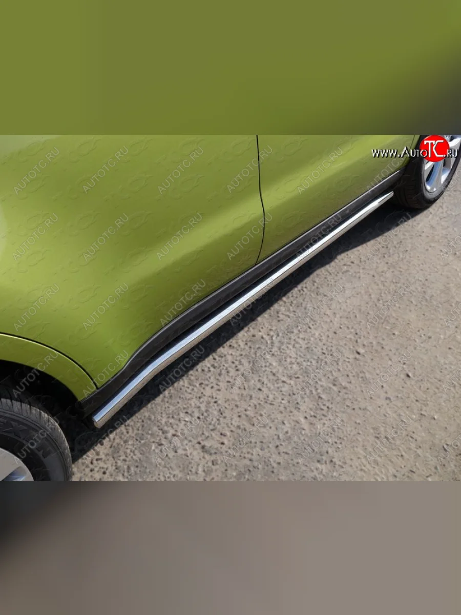 Защита порогов труба d60,3 мм ТСС Тюнинг KIA Soul PS дорестайлинг (2014-2016) (серые)  в Самаре Самарской области