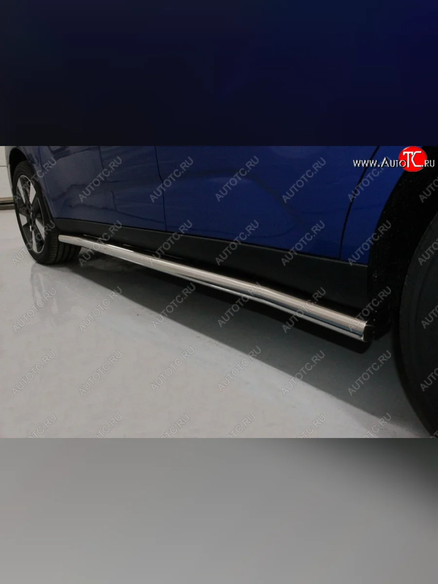 Защита порогов труба d60,3 мм ТСС Тюнинг KIA Soul SK3 (2018-2022) (серые)  в Самаре Самарской области