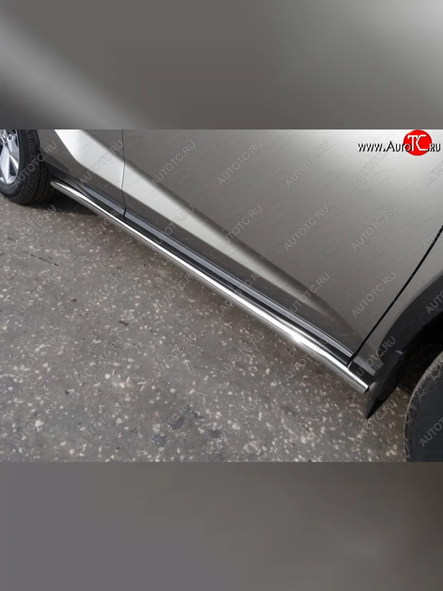 Защита порогов труба d60,3 мм ТСС Тюнинг Lexus NX200 Z10 рестайлинг (2017-2021) (серые)  в Воронеже Воронежской области