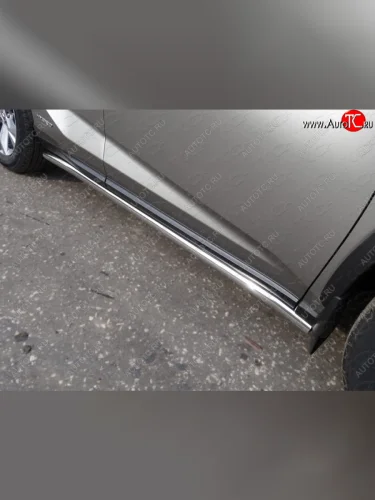 Защита порогов труба d60,3 мм ТСС Тюнинг (серые) Lexus NX200 Z10 дорестайлинг (2014-2017)