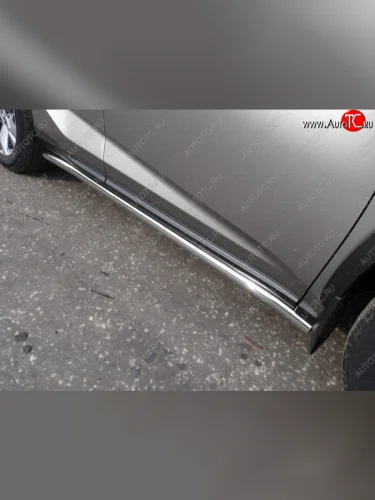 Защита порогов труба d60,3 мм ТСС Тюнинг (серые) Lexus NX200T Z10 (2014-2017)