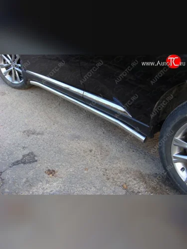 Защита порогов труба d60,3 мм ТСС Тюнинг (серые) Lexus RX350 AL10 рестайлинг (2012-2015)