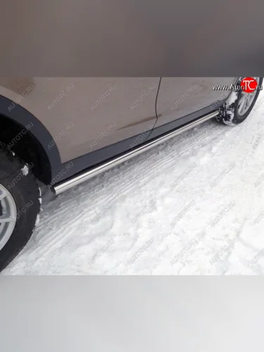 Защита порогов труба d60,3 мм ТСС Тюнинг (серые) Land Rover Range Rover Sport 2 L494 дорестайлинг (2013-2017)