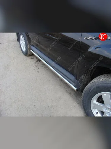 Защита порогов труба d60,3 мм ТСС Тюнинг (серые) Mitsubishi Outlander GF дорестайлинг (2012-2014)