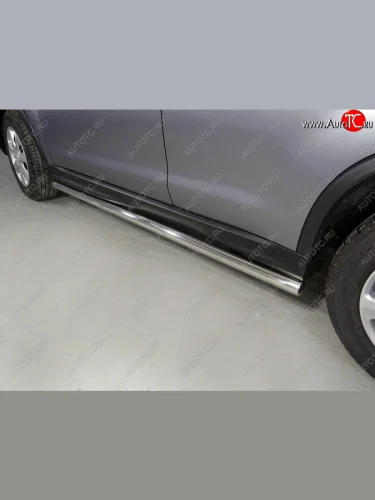 Защита порогов труба d60,3 мм ТСС Тюнинг (серые) Mitsubishi ASX 2-ой рестайлинг (2017-2020)