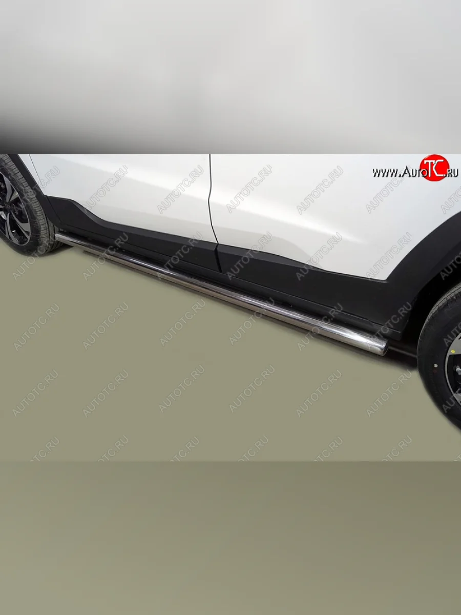 Защита порогов труба d60,3 мм ТСС Тюнинг Москвич 6 лифтбэк (2023-2025) (серые)  в Воронеже Воронежской области