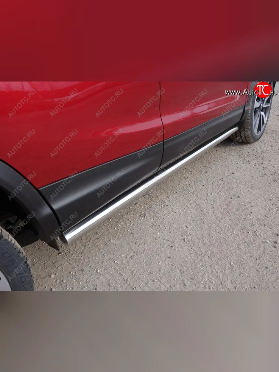 Защита порогов труба d60,3 мм ТСС Тюнинг Nissan Qashqai 2 J11 рестайлинг (2017-2022) (серые)  в Самаре Самарской области