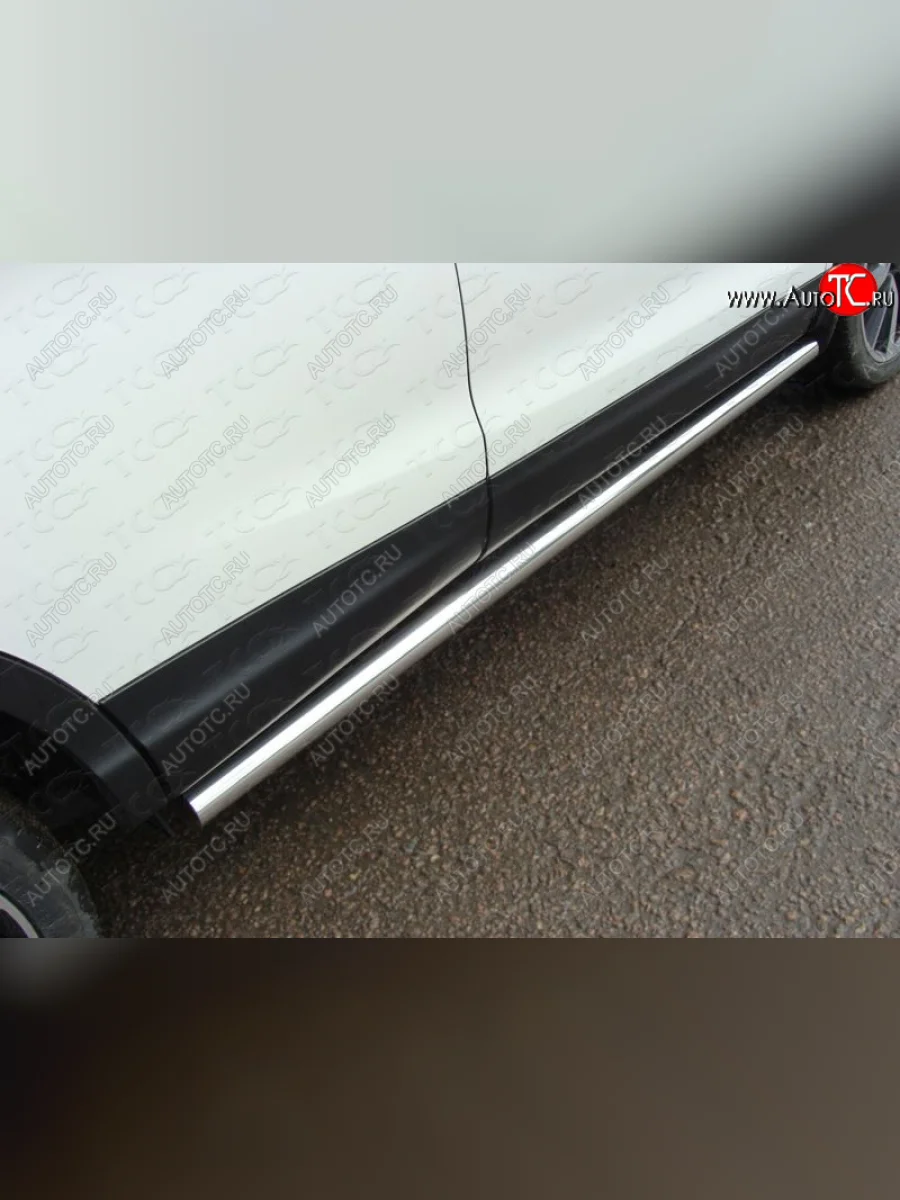 Защита порогов труба d60,3 мм ТСС Тюнинг Nissan Qashqai 2 J11 дорестайлинг (2013-2019) (серые)  в Самаре Самарской области