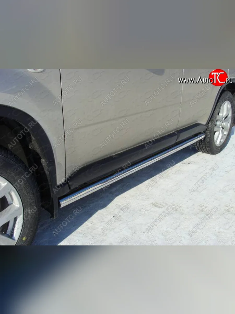 Защита порогов труба d60,3 мм ТСС Тюнинг Nissan X-trail 2 T31 рестайлинг (2010-2015) (серые)  в Керчи Республика Крым