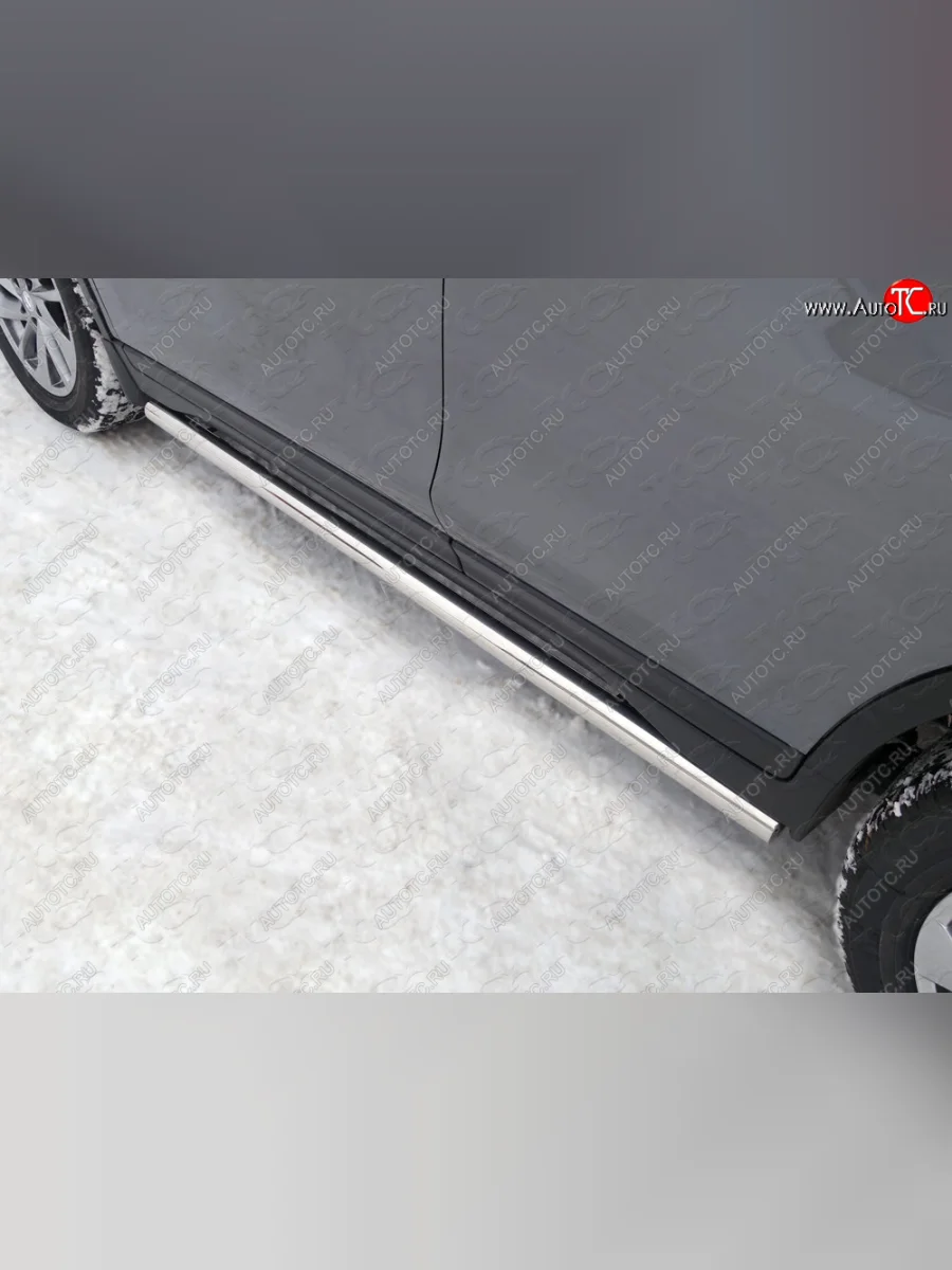 Защита порогов труба d60,3 мм ТСС Тюнинг Nissan X-trail 3 T32 дорестайлинг (2013-2018) (серые)  в Перми Пермском крае