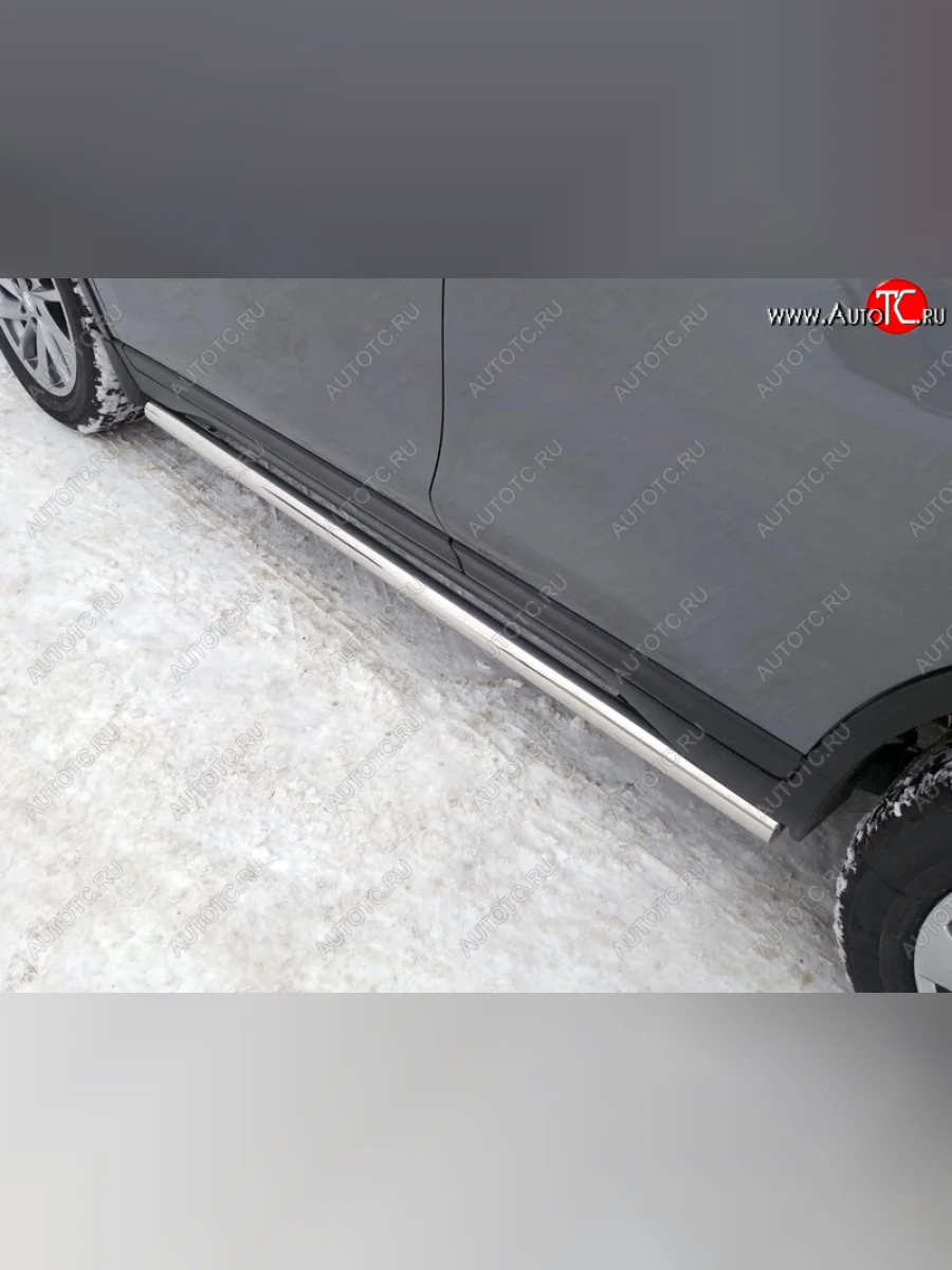 Защита порогов труба d60,3 мм ТСС Тюнинг Nissan X-trail 3 T32 рестайлинг (2017-2022) (серые)  в Самаре Самарской области