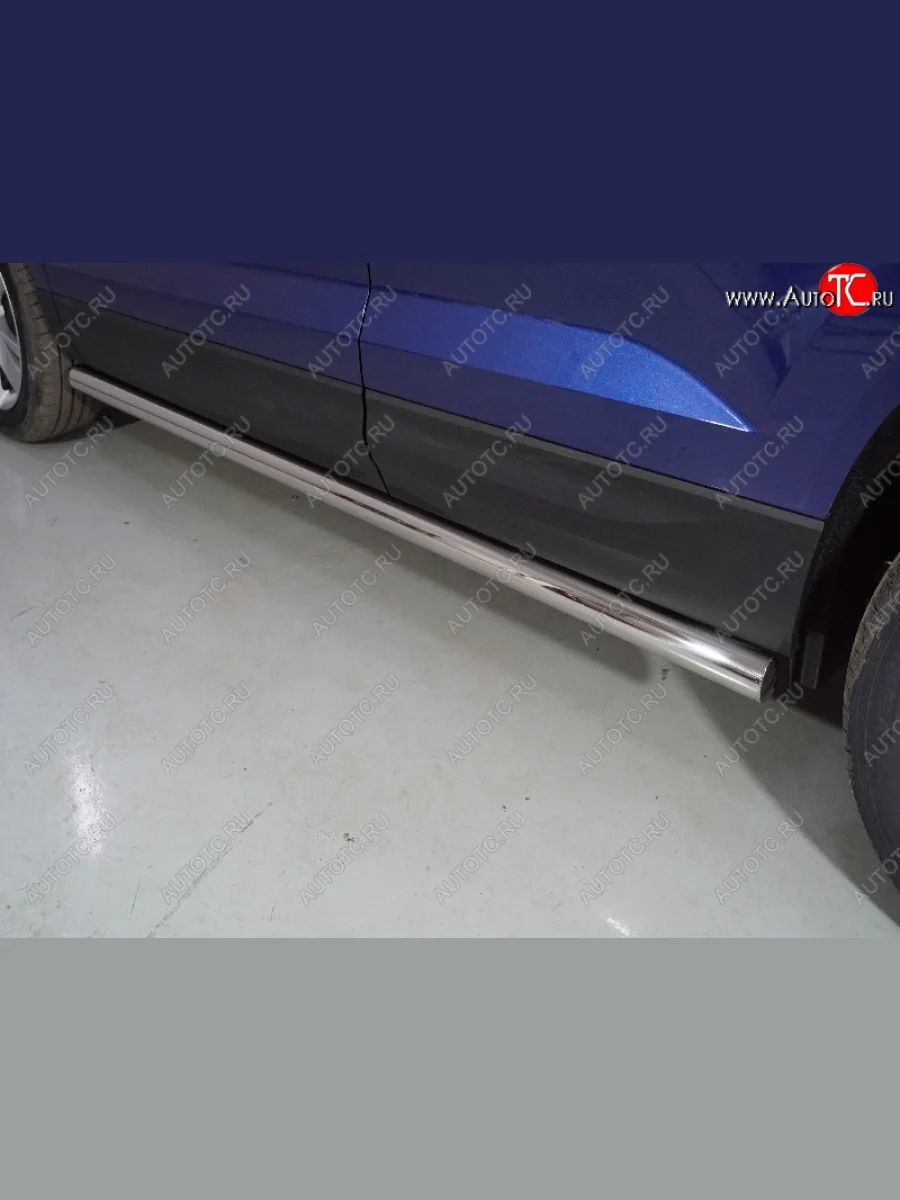 Защита порогов труба d60,3 мм ТСС Тюнинг Skoda Karoq NU7 рестайлинг (2020-2025) (серые)  в Самаре Самарской области