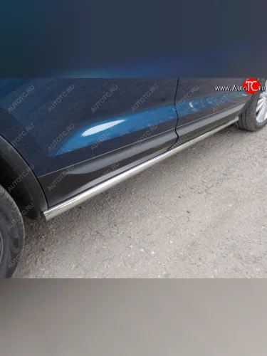 Защита порогов труба d60,3 мм нержавейка ТСС Тюнинг Skoda Kodiaq 1 NS7 дорестайлинг (2017-2021)