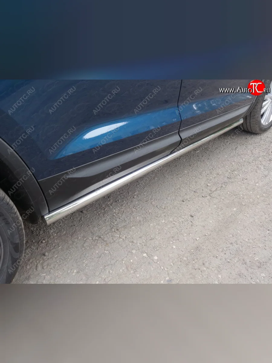 Защита порогов труба d60,3 мм нержавейка ТСС Тюнинг Skoda Kodiaq 1 NS7 дорестайлинг (2017-2021)  в Самаре Самарской области