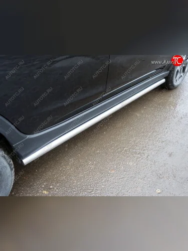 Защита порогов труба d60,3 мм ТСС Тюнинг (серые) Subaru XV GT/G24 дорестайлинг (2017-2021)