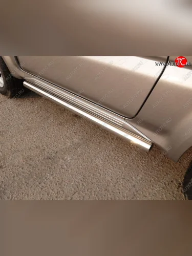 Защита порогов труба d60,3 мм ТСС Тюнинг (серые) Suzuki Jimny JB23/JB43 2-ой рестайлинг (2012-2018)