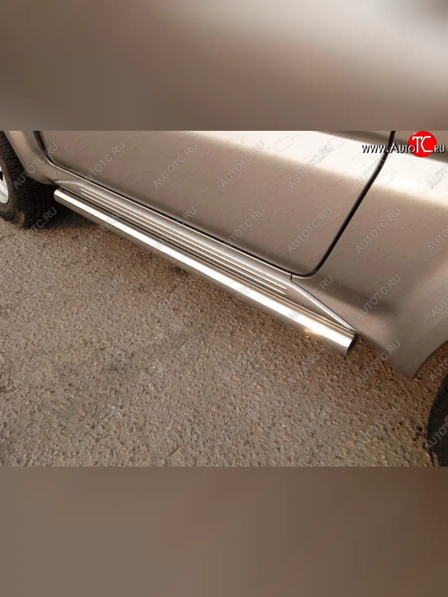Защита порогов труба d60,3 мм ТСС Тюнинг Suzuki Jimny JB23/JB43 2-ой рестайлинг (2012-2018) (серые)  с доставкой в г. Керчь