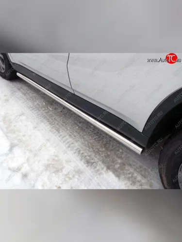 Защита порогов труба d60,3 мм ТСС Тюнинг (серые) Suzuki Vitara LY дорестайлинг (2015-2019)