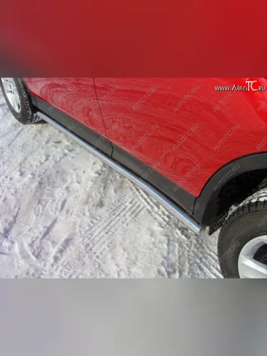 Защита порогов труба d60,3 мм ТСС Тюнинг (серые) Toyota RAV4 XA40 5 дв. дорестайлинг (2012-2015)