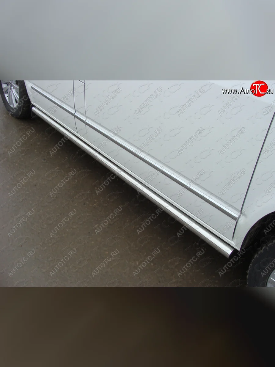 Защита порогов труба d60,3 мм ТСС Тюнинг Volkswagen Multivan T5 рестайлинг (2009-2015) (серые)  с доставкой в г. Керчь