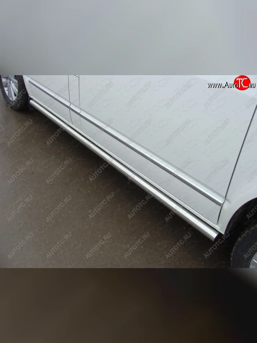 Защита порогов труба d60,3 мм ТСС Тюнинг Volkswagen Multivan T6 дорестайлинг (2016-2019) (серые)  в Перми Пермском крае