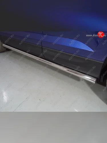 Защита порогов труба d60,3 мм ТСС Тюнинг (серые) Volkswagen Taos (2020-2022)