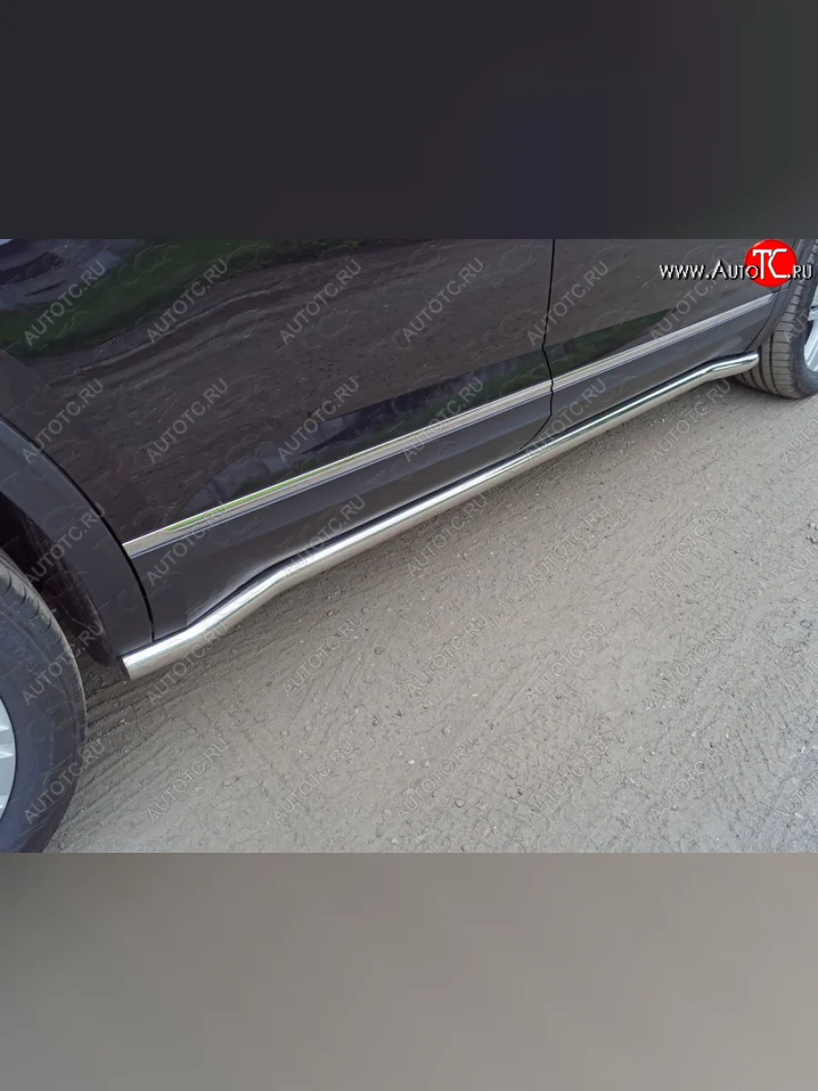 Защита порогов труба d60,3 мм ТСС Тюнинг Volkswagen Teramont 1 CA1 дорестайлинг (2016-2020) (серые)  в Воронеже Воронежской области