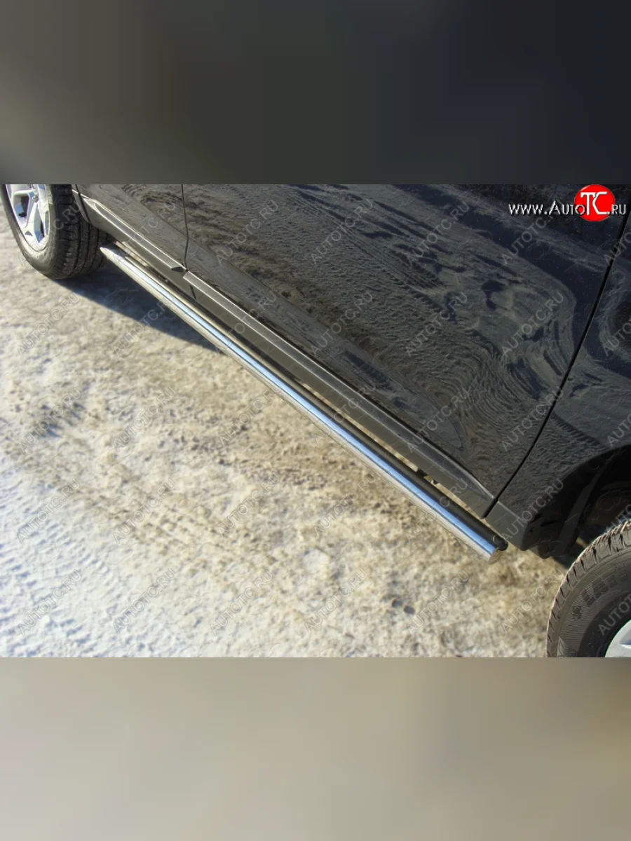 Защита порогов труба d60,3 мм ТСС Тюнинг Ford Edge U387 рестайлинг (2011-2015) (серые)  в Перми Пермском крае
