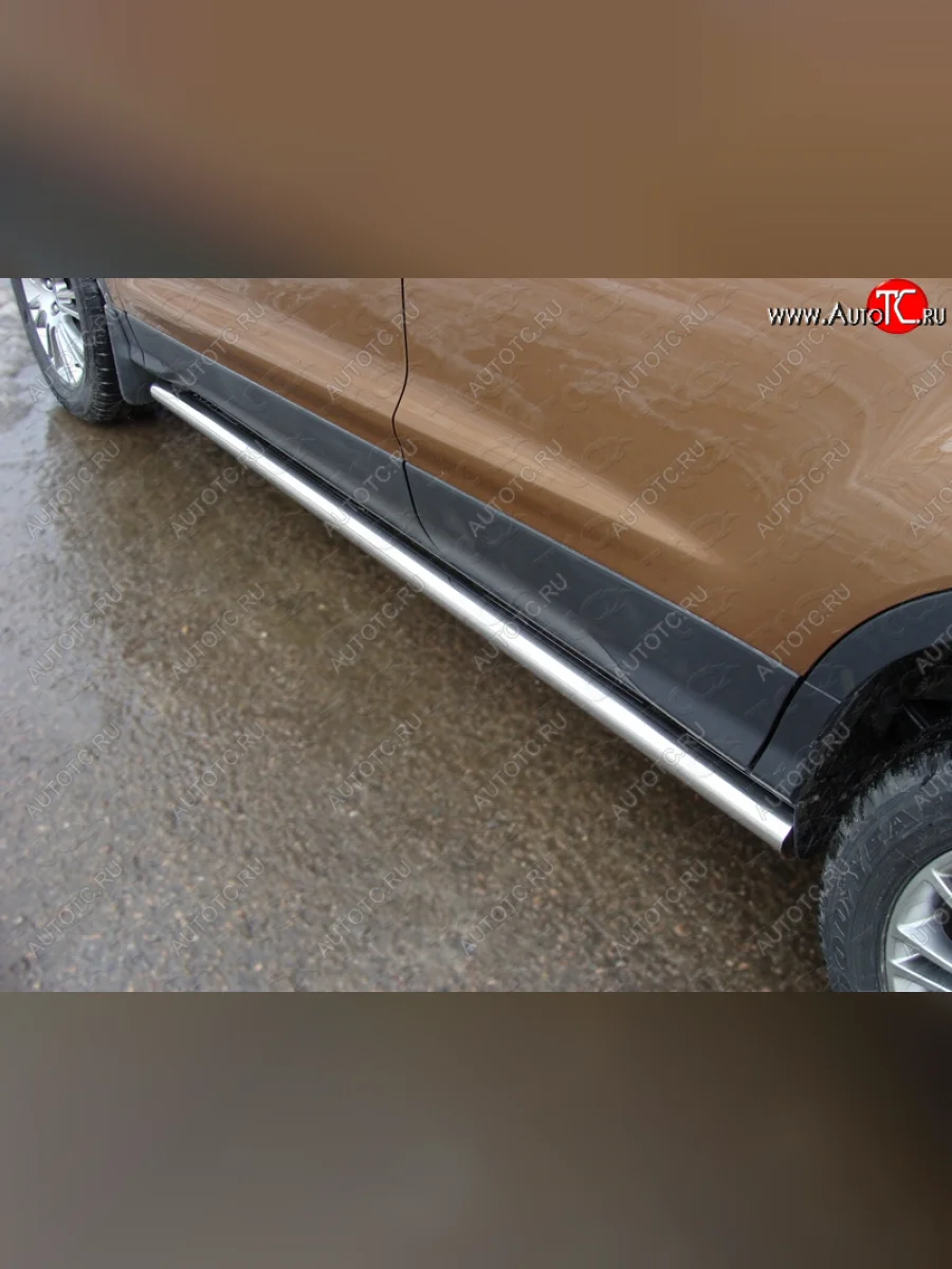 Защита порогов труба d60,3 мм ТСС Тюнинг Ford Kuga 2 дорестайлинг (2013-2016) (серые)  в Перми Пермском крае