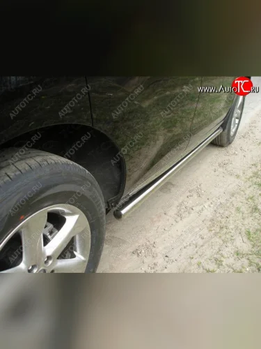 Защита порогов труба d60,3 мм ТСС Тюнинг (серые) Nissan Murano 2 Z51 рестайлинг (2010-2016)