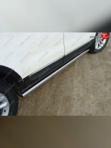 Защита порогов труба d60,3 мм ТСС Тюнинг (серые) Ford Explorer U502 дорестайлинг (2010-2016)