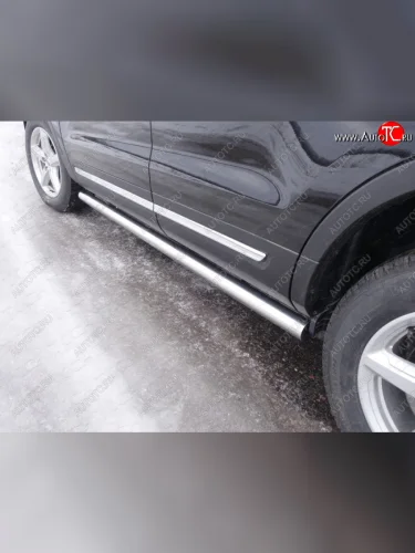 Защита порогов труба d60,3 мм ТСС Тюнинг (серые) Ford Explorer U502 1-ый рестайлинг, 5 дв. (2015-2018)