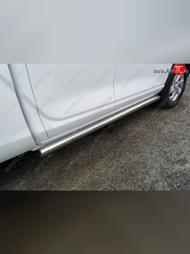 Защита порогов труба d60,3 мм ТСС Тюнинг (серые) Great Wall Poer KingKong пикап (2021-2025)