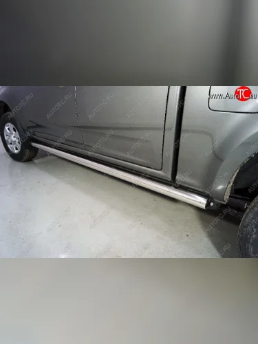 Защита порогов труба d60,3 мм ТСС Тюнинг (серые) Great Wall Wingle 7 пикап (2018-2023)