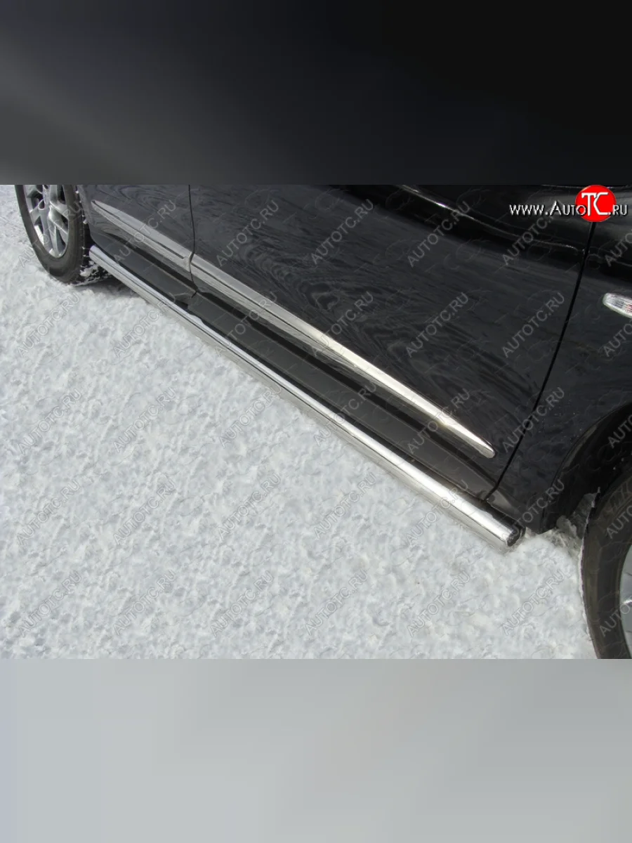 Защита порогов труба d60,3 мм ТСС Тюнинг INFINITI QX60 L50 дорестайлинг (2013-2016) (серые)  в Керчи Республика Крым