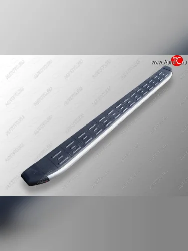 Пороги алюминиевые с пластиковой накладкой ТСС Тюнинг (серые) SSANGYONG Actyon рестайлинг (2013-2021)