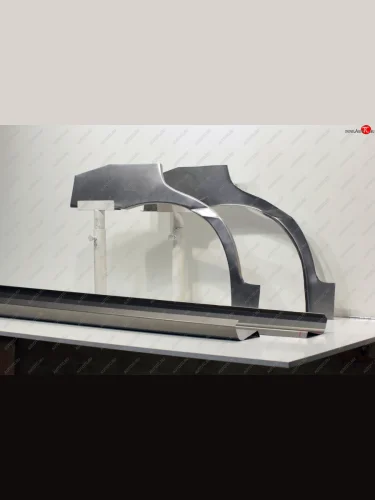 Задние ремонтные арки и пороги (с усилителем) AUTOFERRUM (Оцинкованная сталь 0,8 и 1 мм.) KIA Rio  1 DC (2000-2005) дорестайлинг седан, дорестайлинг универсал, рестайлинг седан, рестайлинг универсал