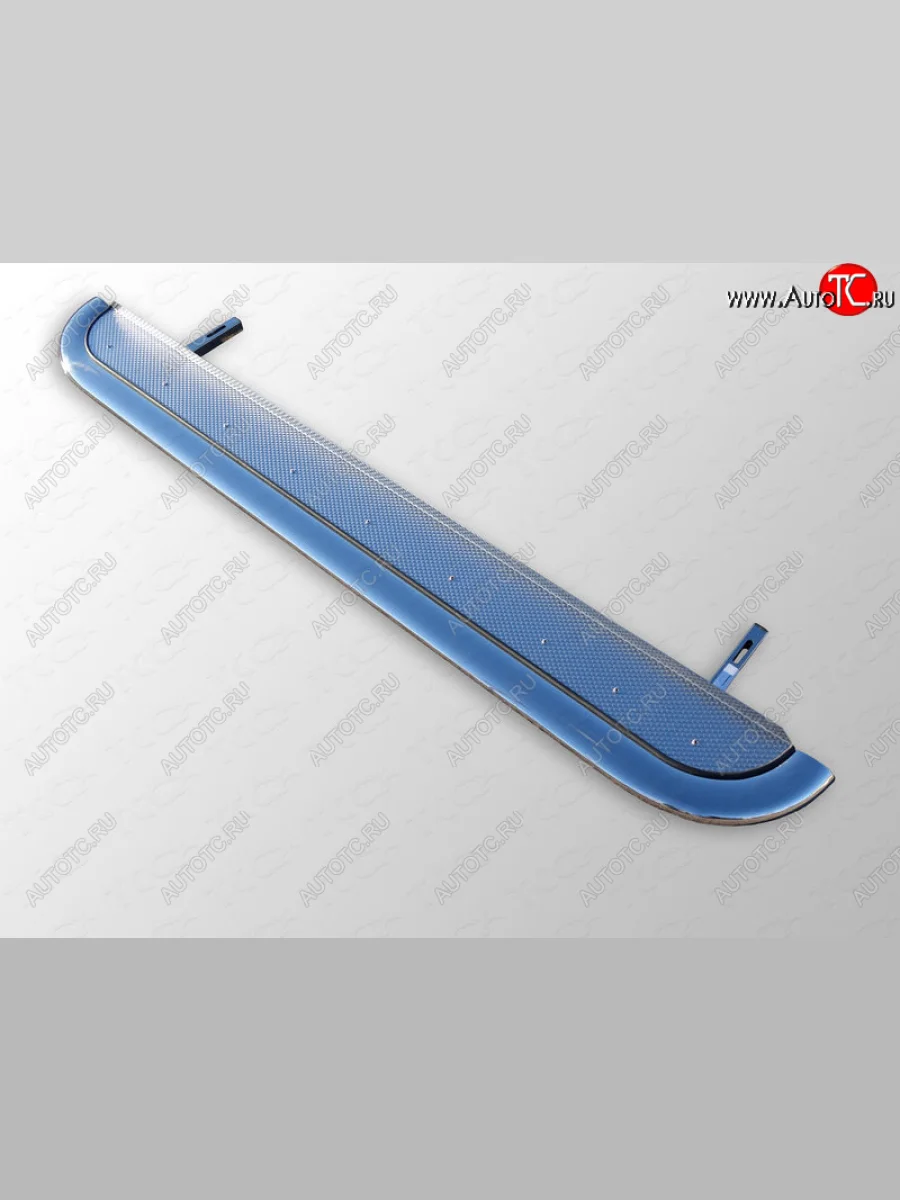 Правый порог с площадкой укороченный 75х42 мм ТСС Тюнинг Ford Transit цельнометаллический фургон (2014-2022) (нержавеющий лист)  в Керчи Республика Крым