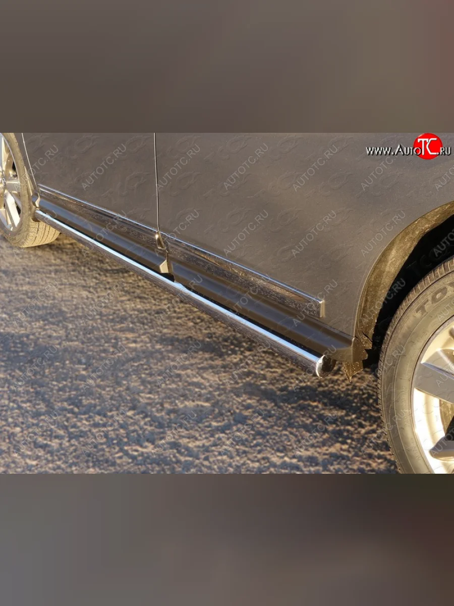 Защита порогов труба 76,1 мм ТСС Тюнинг Nissan Pathfinder R52 дорестайлинг (2012-2017) (серые)  в Перми Пермском крае