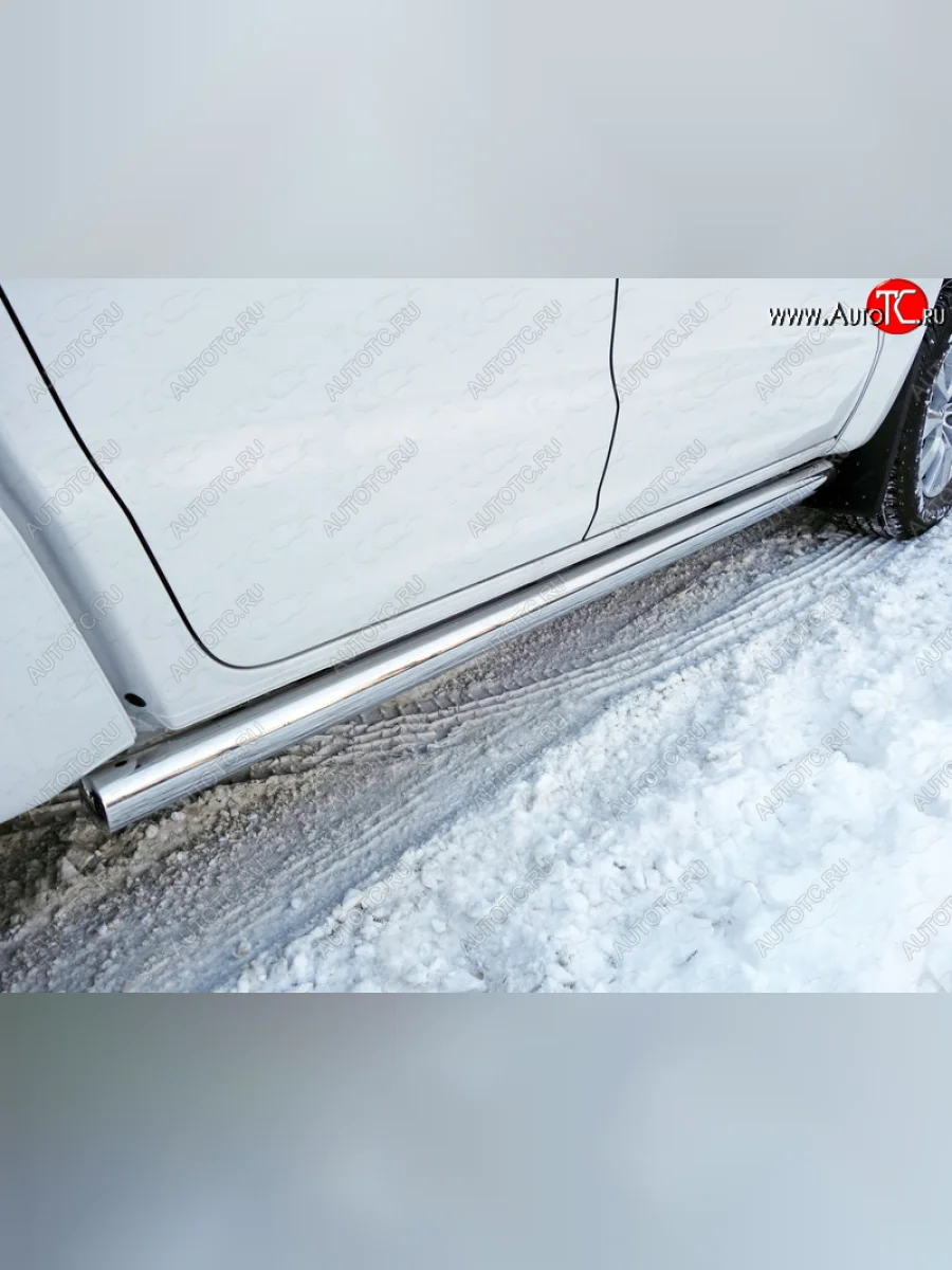 Защита порогов труба 76,1 мм ТСС Тюнинг Volkswagen Amarok рестайлинг (2016-2022) (серые)  в Самаре Самарской области