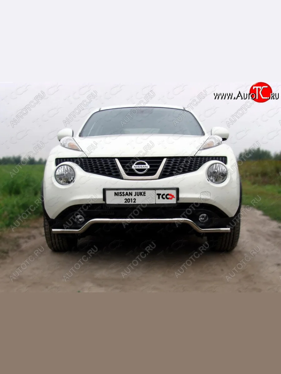 Защита переднего бампера кенгурин 42,4 мм ТСС Тюнинг  Nissan Juke (2010-2014) 1 YF15 (нержавейка)  в Воронеже Воронежской области