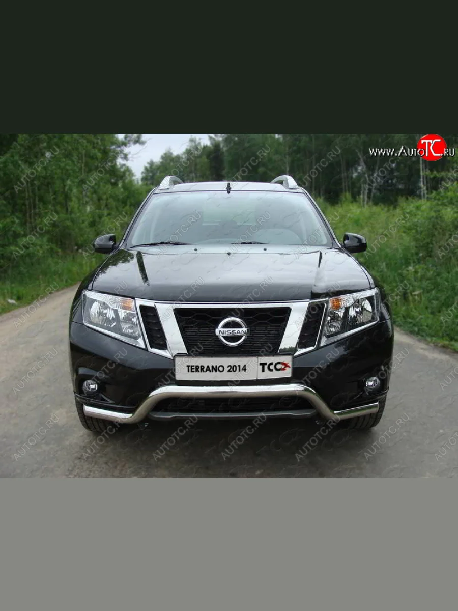 Защита переднего бампера кенгурин 60,3 мм ТСС Тюнинг  Nissan Terrano (2013-2016) D10 (нержавейка)  в Воронеже Воронежской области